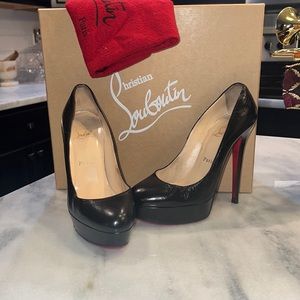CHRISTIAN LOUBOUTIN Black leather Bianca heels